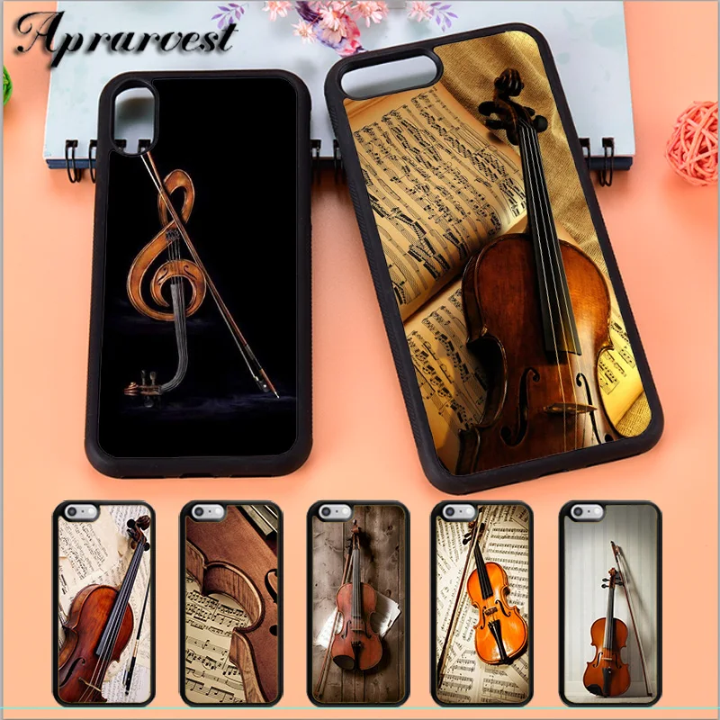 Элегантный Деревянный чехол для телефона Aprarvest с бантом и музыкой в виде скрипков