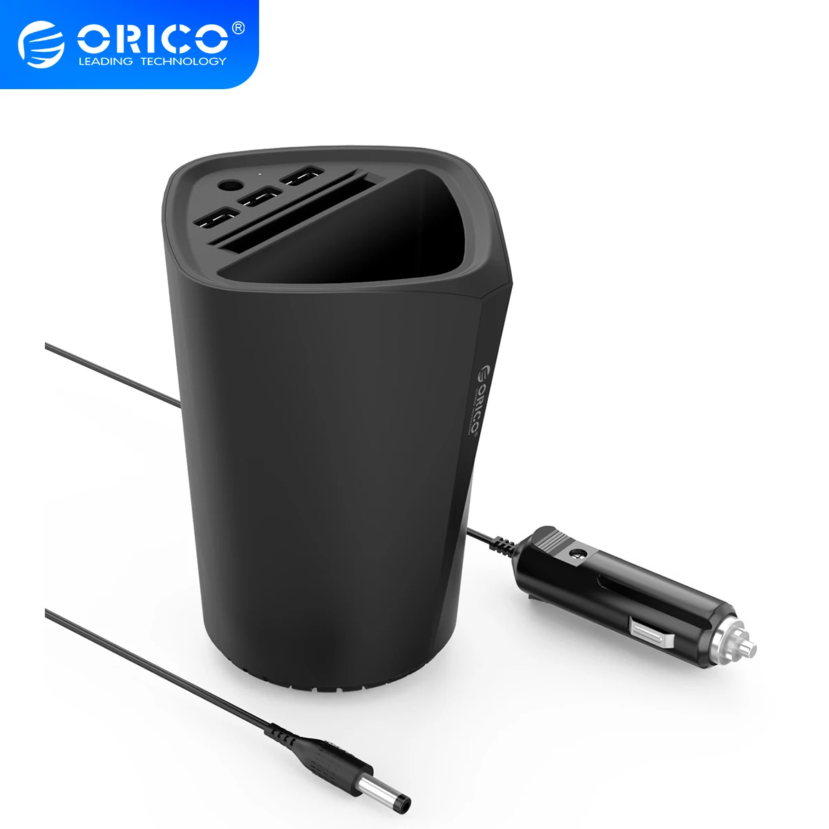 

ORICO 3 Ports USB Car Charger with Card Slot Charging Station for iPhone Samsung Xiaomi Cell Phone Tablet