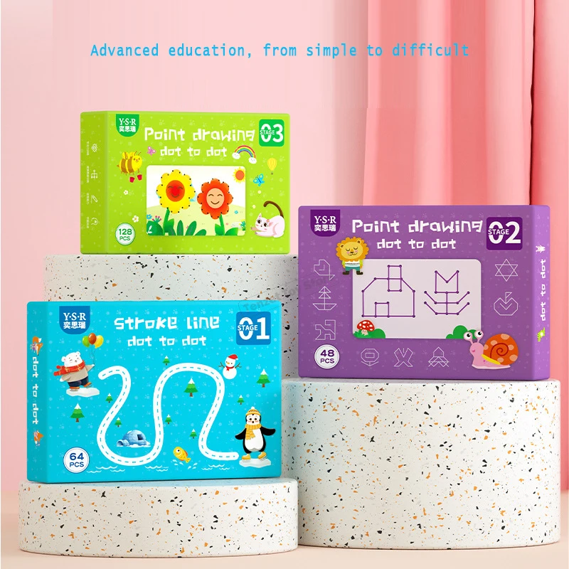 Cheap Montessori Kinder Spielzeug Zeichnung Tablet DIY Farbe Form Mathematik Spiel spiel Buch Zeichnung Set Lernen Pädagogisches Spielzeug Für Kinder