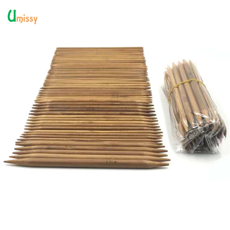 Двойная Точка Вязание Бамбуковые Иглы Ткачество 15 Размеры 5 шт./Размер 75 шт./компл.