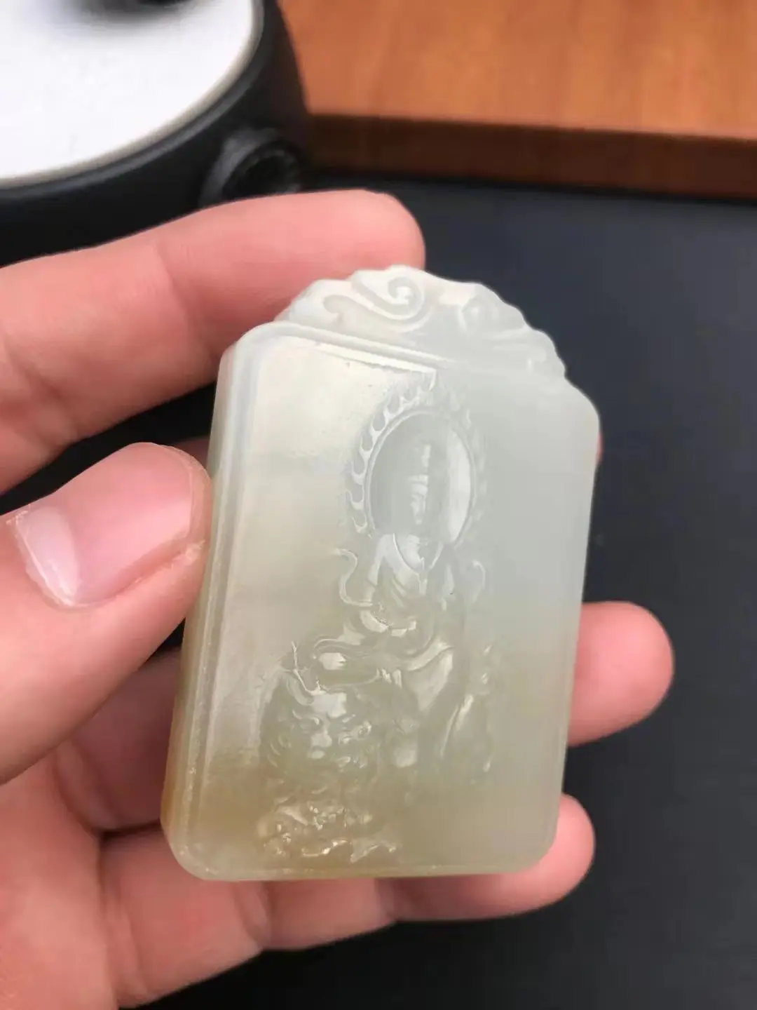 

Natural hetian raw jade handcarved guanyin jade pendant pendants natural jade stone jadeite jade necklace jade jewelry