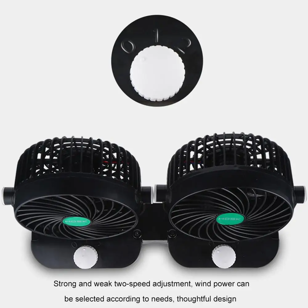 12V / 24V 360 All-Round Adjustable Car Air Cooling Dual Head Clip Fan Low Noise Auto Cooler Accessories | Автомобили и мотоциклы