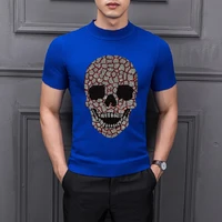 autumn mens sweater oversized soft knitted fabric hot diamond craft cashmere pullover skull style