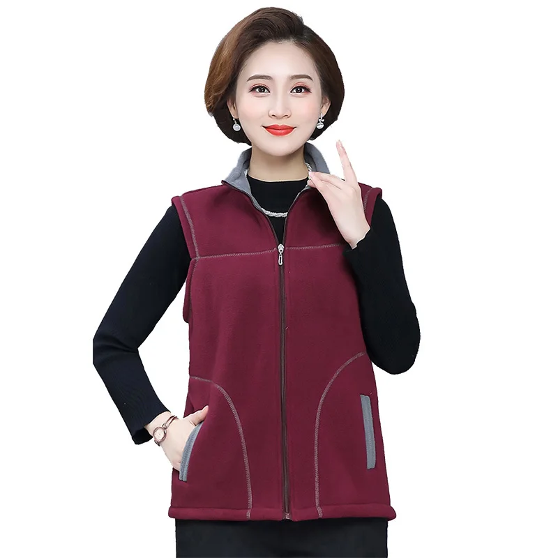 Женский жилет новинка Модный женский флисовый куртка Теплый на осень и зиму