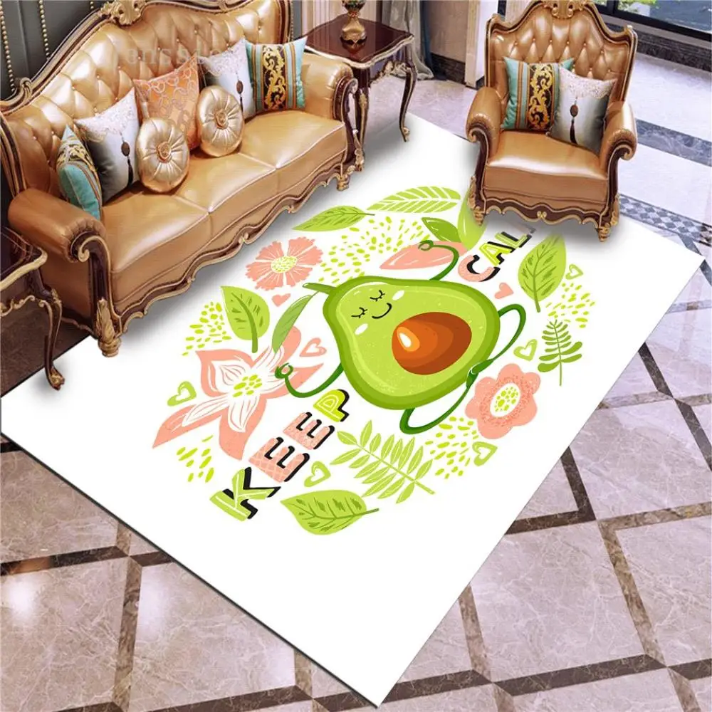 

Cartoon Area Rug Avocado Doormat for Living Room Yoga Printing Carpet Outdoor Indoor Floor Mat Hot Sale Multi Size