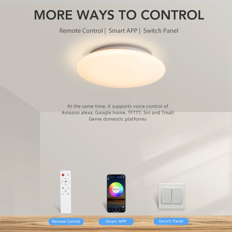 $36.59 MARPOU RGB Ceiling Lamp Remote APP Voice control Dimmable With Alexa/Google LED Smart Ceiling Lights For Living room decoration