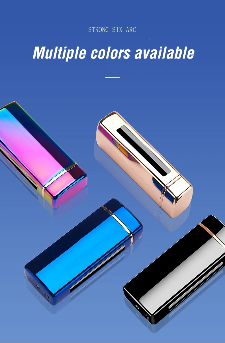 Новинка 6 Arc USB электрическая зажигалка для сигарет ветрозащитная Шестигранная дуговая импульсная Зажигалка металлическая перезаряжаемая плазменная зажигалка Мужские подарки