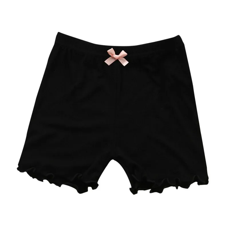 Black B Летние хлопковые повседневные короткие леггинсы для маленьких девочек повседневные однотонные обтягивающие удобные эластичные шорты-леггинсы - Цвет: Black B