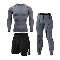 mens sports suit fast drying fitness training elastic tights clothes running sportswear suits workout jogging sports set s 4xl