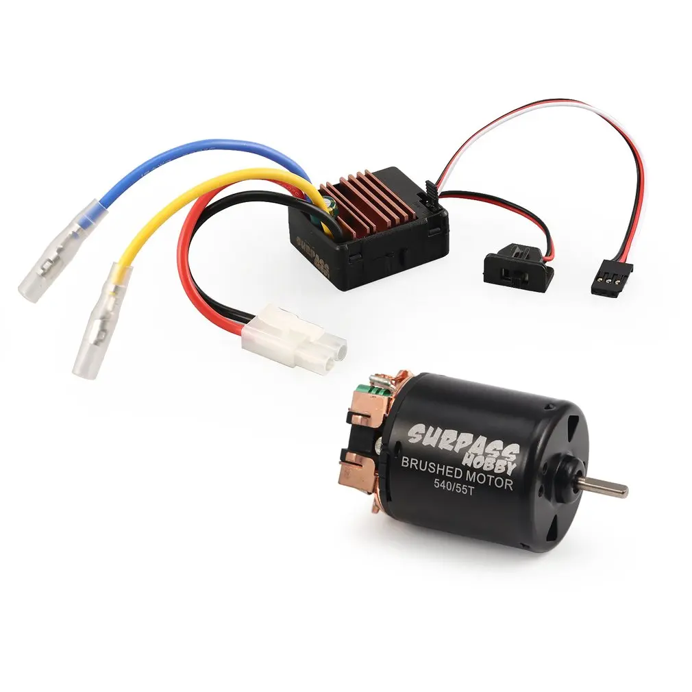 

540 55T/80T Brushed Motor 60A ESC with 5V/2A Brushed ESC BEC for Axial SCX10 RC4WD D90 1/10 RC Crawler Off-road Climbing Car fz