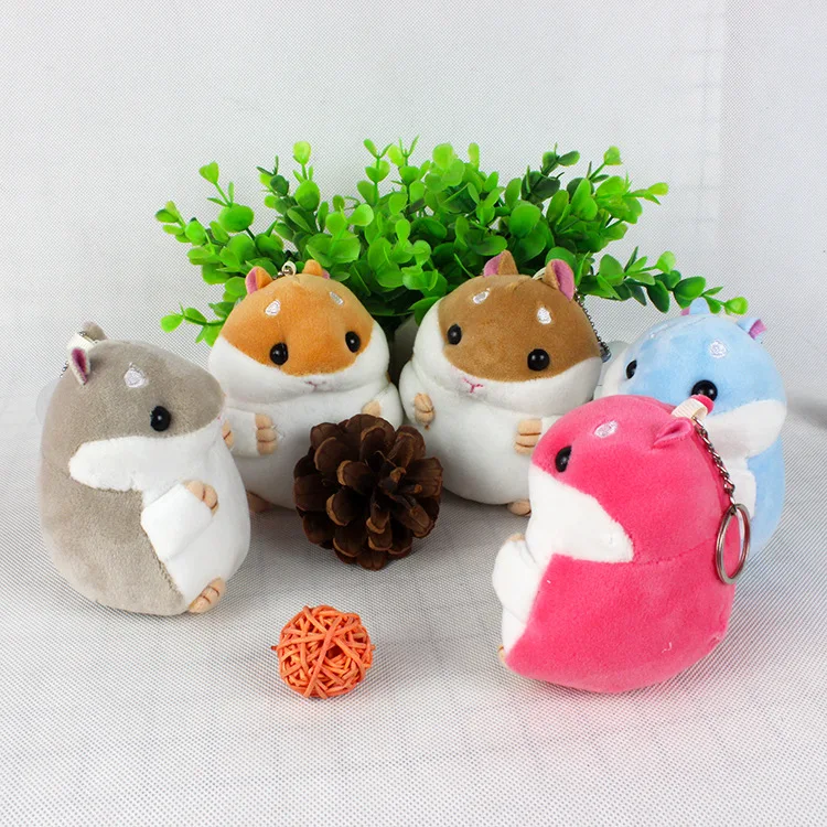 

4colors Lovey Hamster Pendant Doll Plush Stuffed Dolls , 10cm Small Cute Simulation Hamster Doll ,animal Toys Keychain Decor