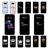 fhnblj king queen phone case for samsung note 5 7 8 9 10 20 pro plus lite ultra a21 12 02