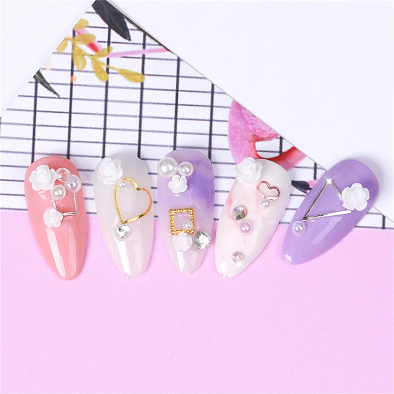 1Pack Nail Decoration Nail Art Rhinestones Set Rhinestones Studs Artificial Pearls Round Stones Beads Flakes