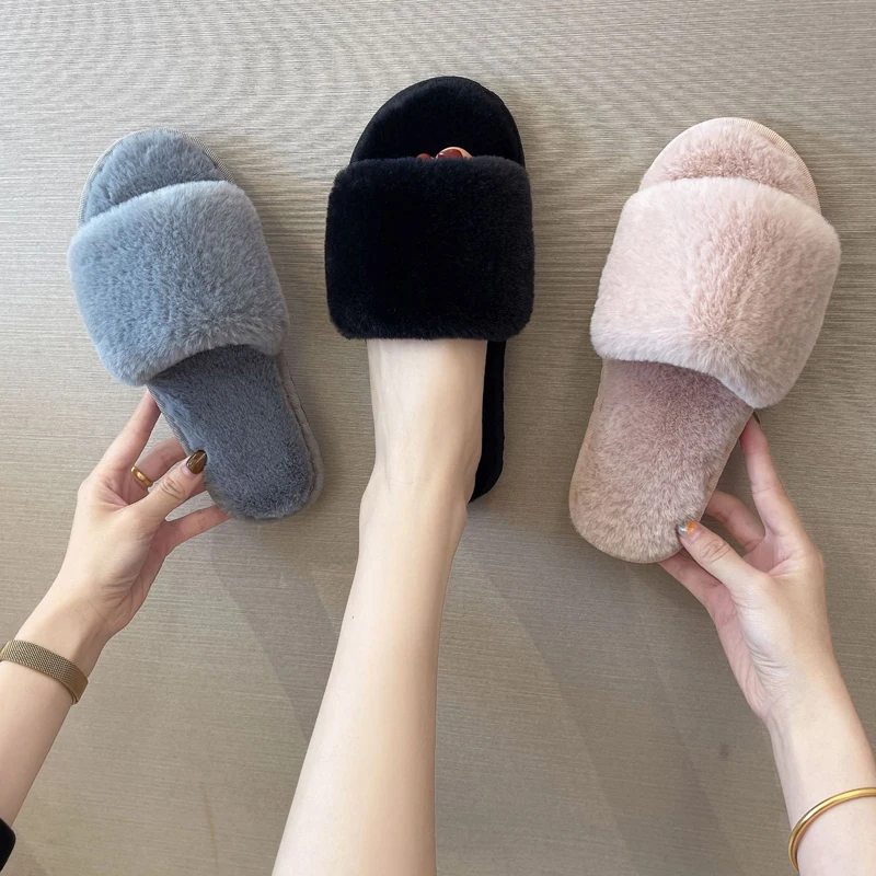 2021 женская зимняя куртка с искусственным мехом Домашние тапочки Женские