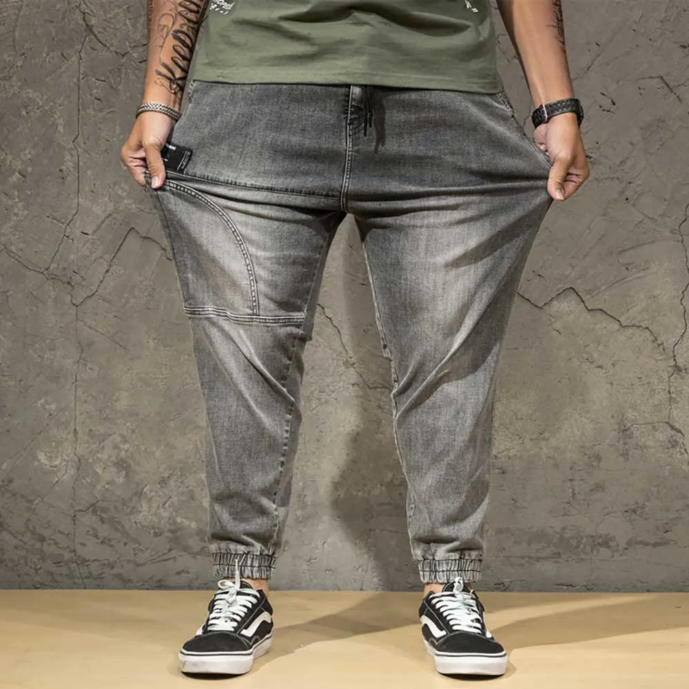 

New Fashion Plus Size Cargo Jeans Men Casual Denim Pants Loose Baggy Trousers Hiphop Harem Jeans Streetwear Joggers Jeans