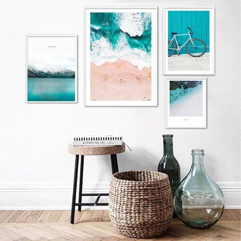 Скандинавский тропический океанский волны холст настенное изображение постер нордический пейзаж печать картина декорации картины современного декора для дома.