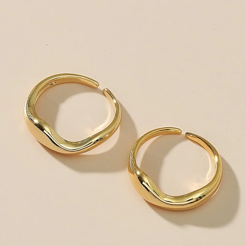 Корейский модный набор креативных колец из двух частей золотого цвета с