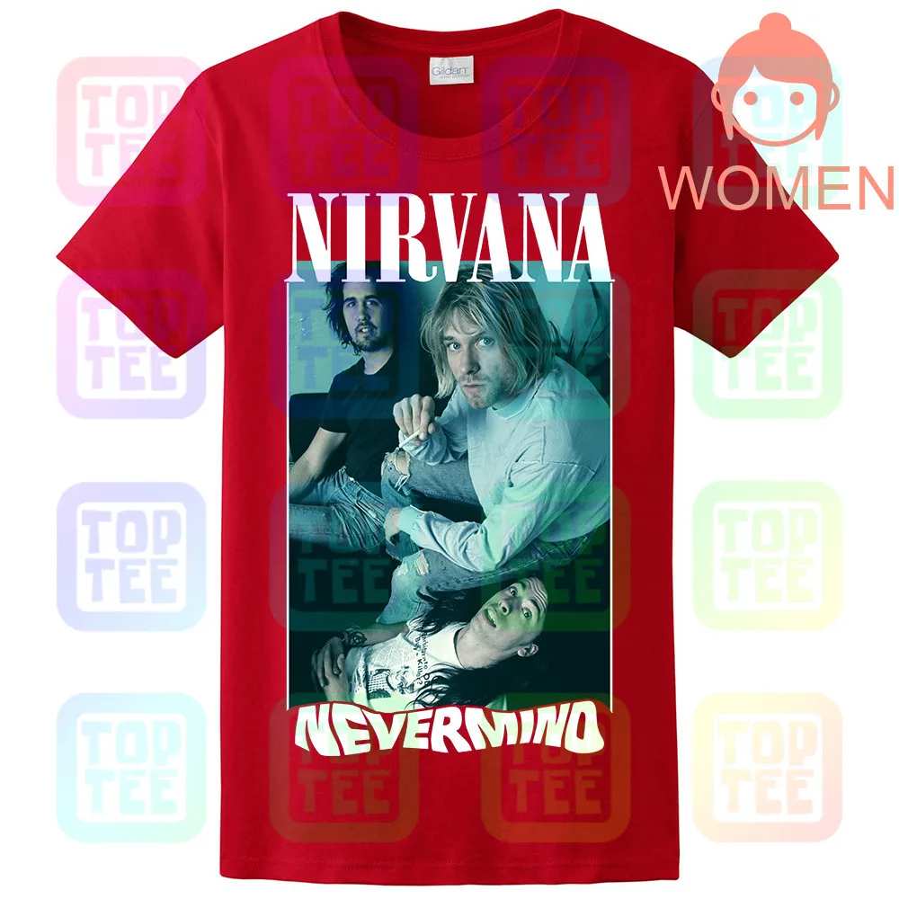 WOMEN-RED Винтаж Редкие 90 s NIRVANA NEVERMIND TOUR футболка Размеры S-2XL Репринт - Цвет: WOMEN-RED
