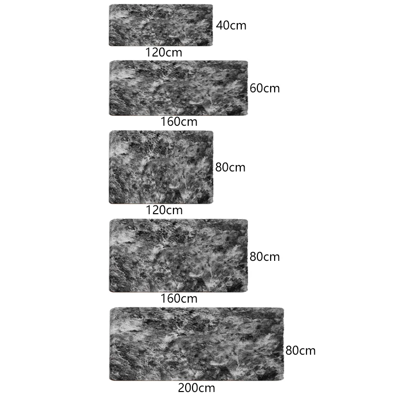 

Bedroom Living Room Gray Square Soft Tie-Dye Plush Fabric Fluffy Carpet Non-Slip Absorbent Four Seasons Decorative Mat