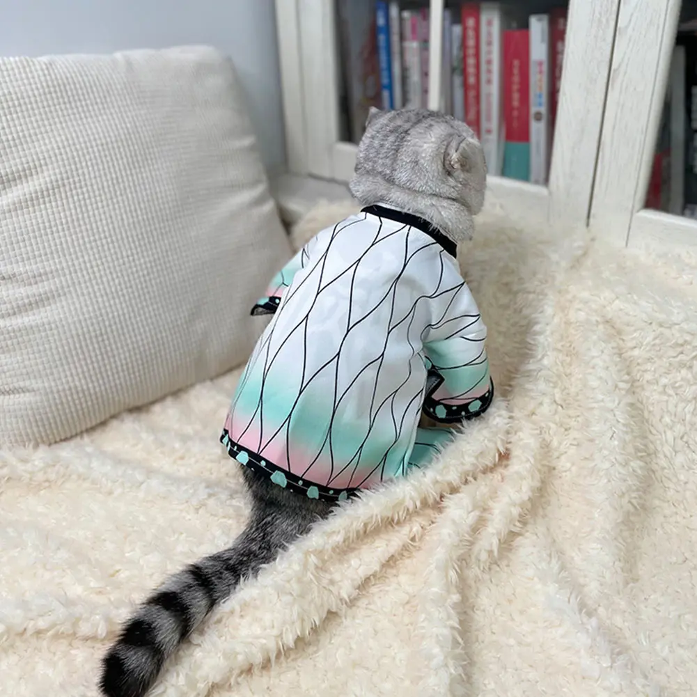 

Anime Demon Slayer Print Cat Hoodie Kochou Shinobu Pet Cat Clothes Jacket Coat Clothing Outfit Hoodies