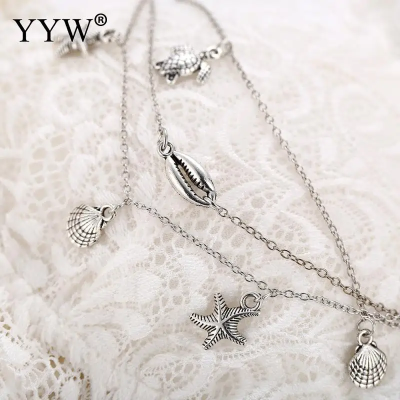 Модные женские расширители лодыжки овальная цепочка серебристого цвета кулон в