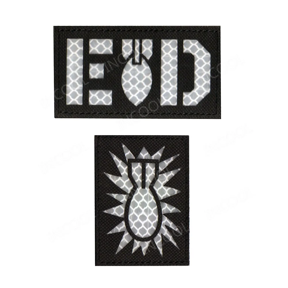 EOD инфракрасные Светоотражающие Светящиеся в темноте тканевые вышитые патчи