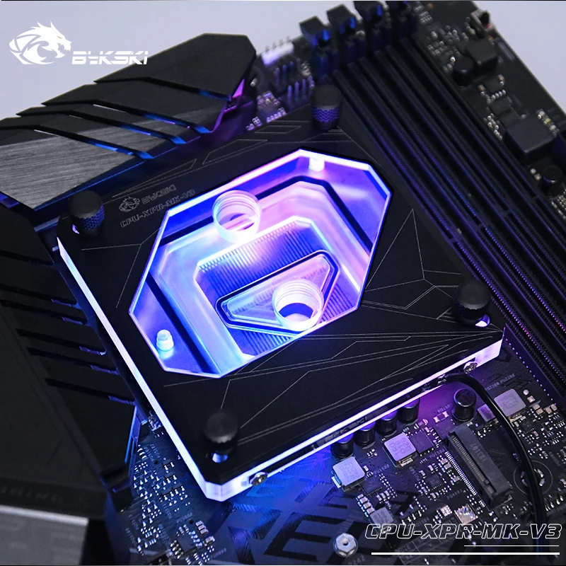 Черный Bykski Процессор воды блок для Intel LGA 1150 1151 1155 1156 2011 2066 кулер 5v 3pin 12v 4pin
