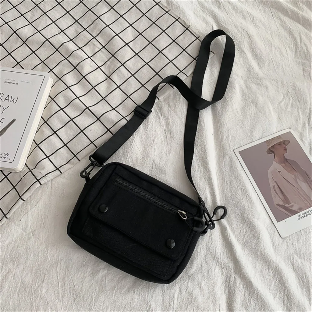 

Canvas Women Shoulder Bag Pure Color Handbag Casual Tote Outdoor Bag Canvas Zipper Fashion Shoulder Messenger Bag designer