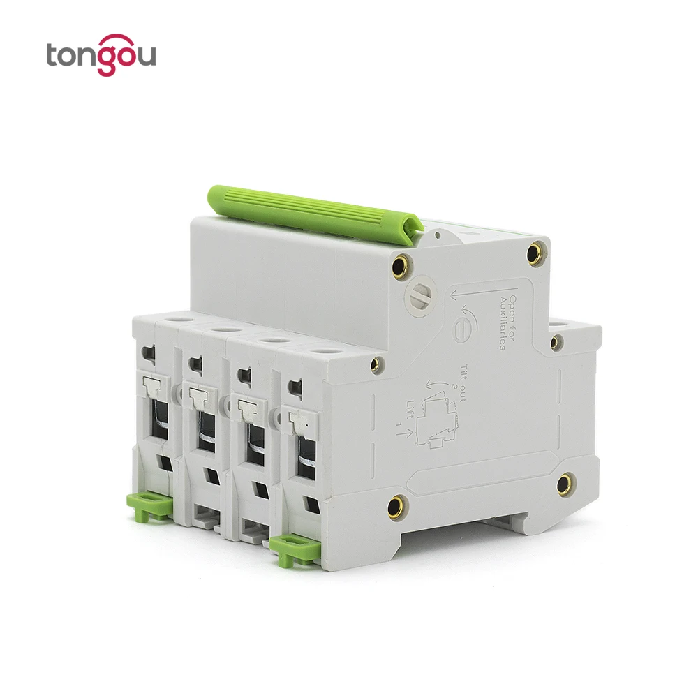 Type B 4 Pole MCB 6A 10A 16A 25A 32A 40A 63A DIN Rail Miniature Circuit Breaker 4.5KA AC 110V/230V/400V With CE Certificate |