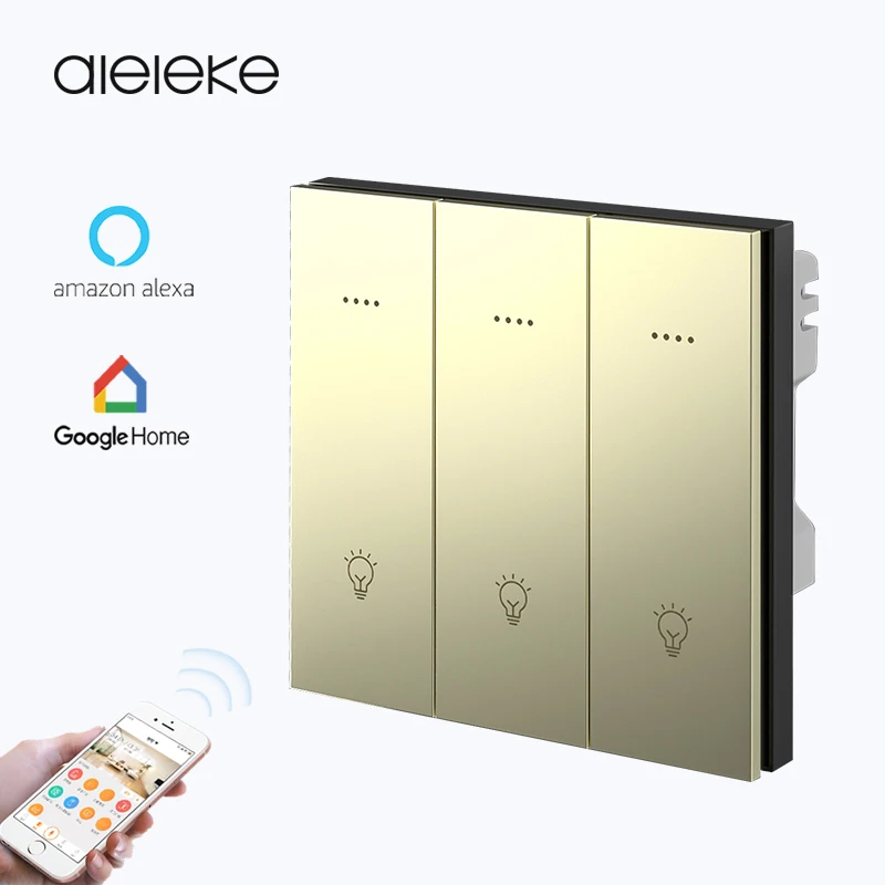 

Wifi Smart Light Switches For Home 86 EU Work With Alexa Voice Control Smarthome Led Indicator Wall Tactile Switch