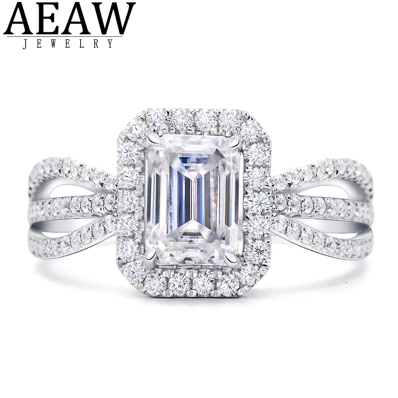 Обручальное кольцо с изумрудной огранкой 1 0 карат 5x7 мм|Кольца| |