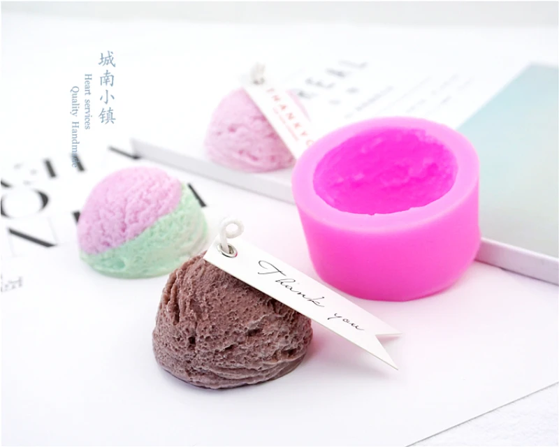 

Ice Cream Ball Candle Making Silicone Soap Mold Fondant DIY Decorating Mould Plaster Aromatherapy Pendent Molds