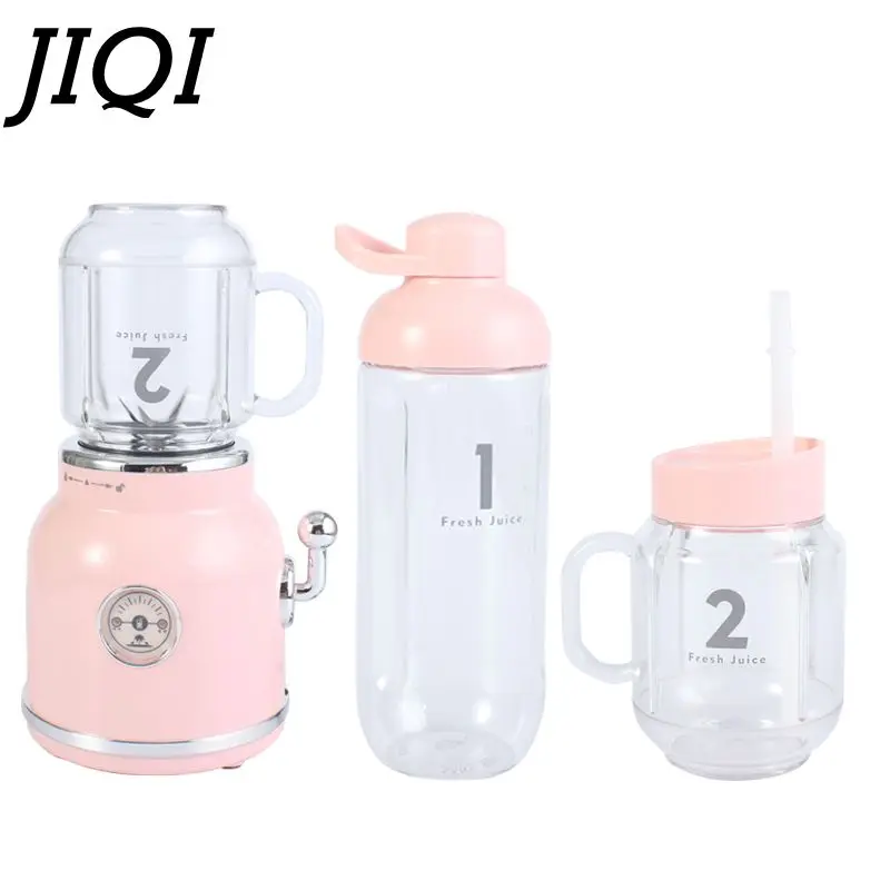 Espremedor de Legumes Jiqi Multifuncional Portátil Elétrico Extrator Frutas Sorvete Milk Shake Smoothie Maker Exprimidor 220v