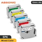 Absonic 5 цветов 12 мм MK-231 MK-431 MK-531 MK-631 MK-731 ярлык mk231 m231 Совместимость для Brother P-touch PT-80 этикетировщик