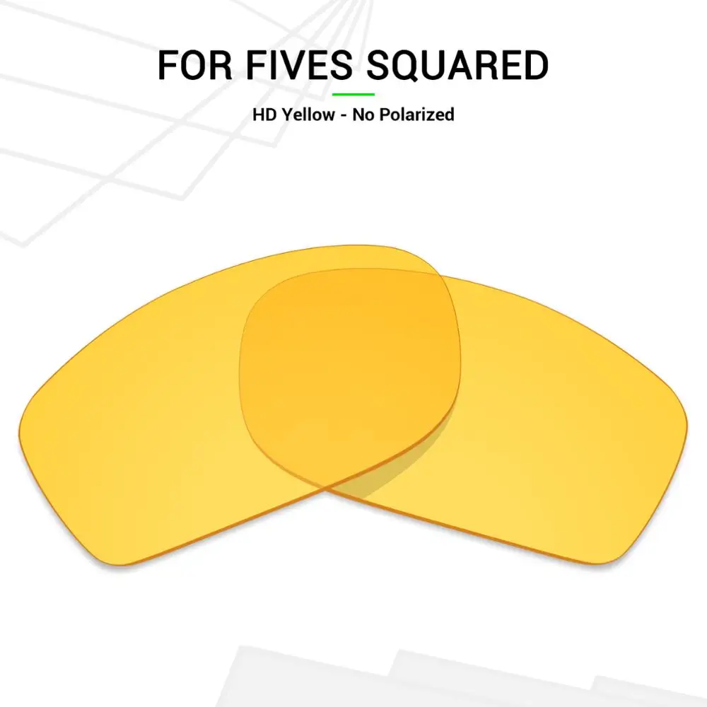 Mryok Replacement Lenses for Oakley Fives Squared Sunglasses HD Yellow
