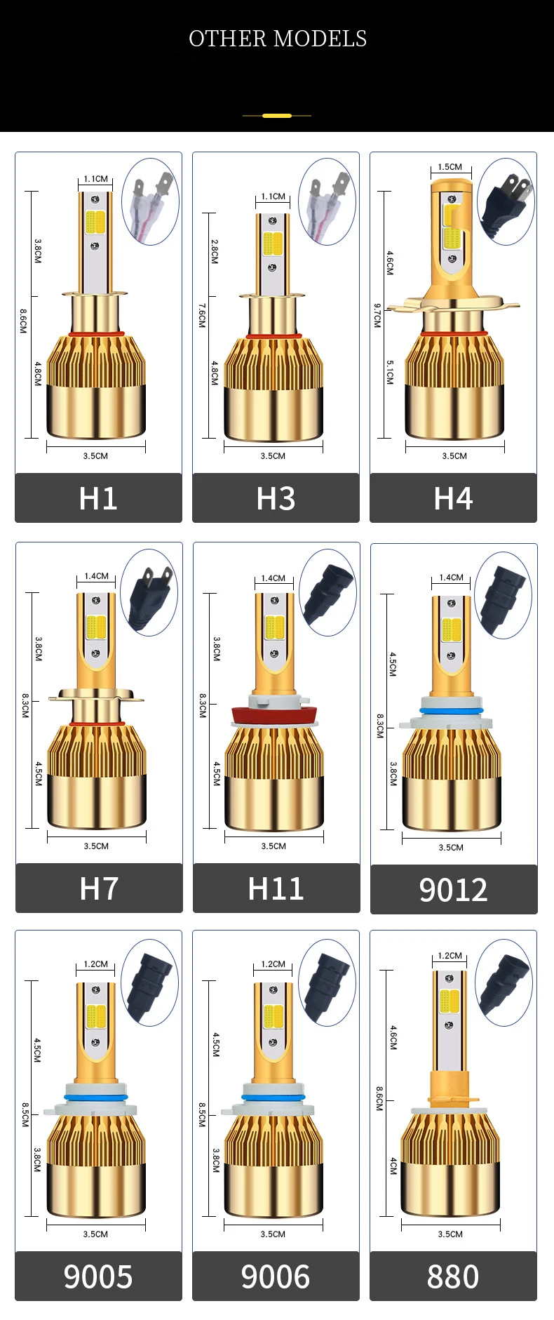 H4 H7 H11 H8 9006 HB4 H1 H3 9005 dual c6 Лампы головного света для автомобилей 72W 9600LM белый желтый светодиод h7 светодиодные противотуманные фары