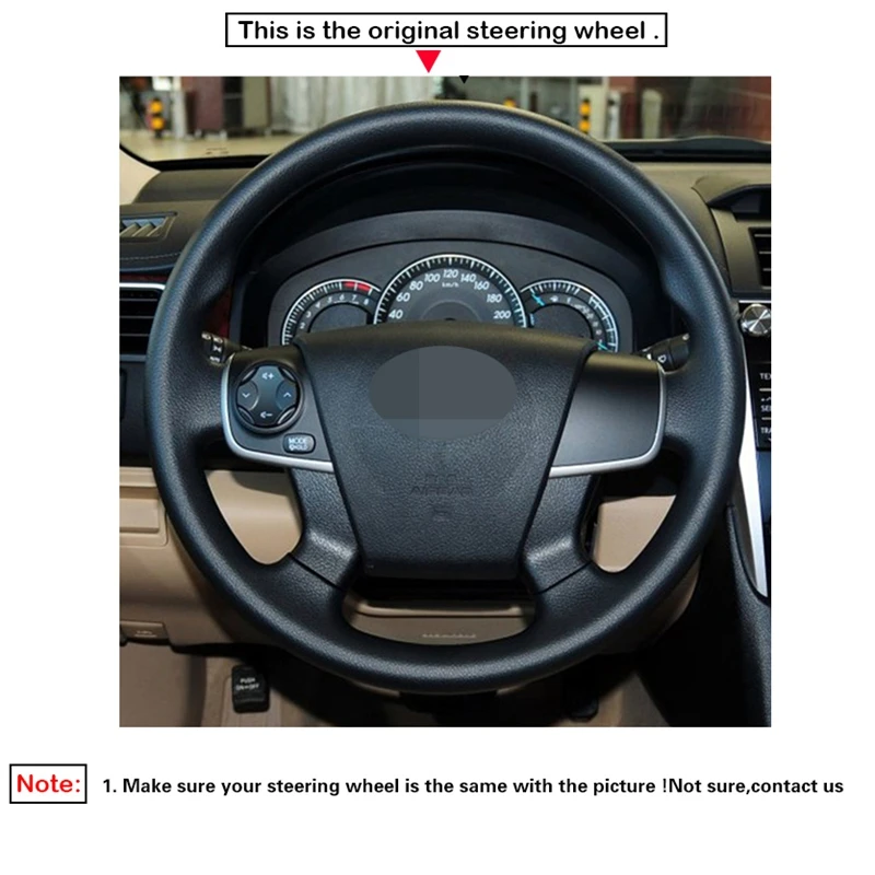 DIY Handsewing черного цвета из искусственной кожи чехол рулевого колеса автомобиля