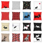 Праздник псом, Наволочка на подушку размером 45*45 см украшения 3D печать шотландского терьера Подушка Чехол для автомобиля двухсторонняя