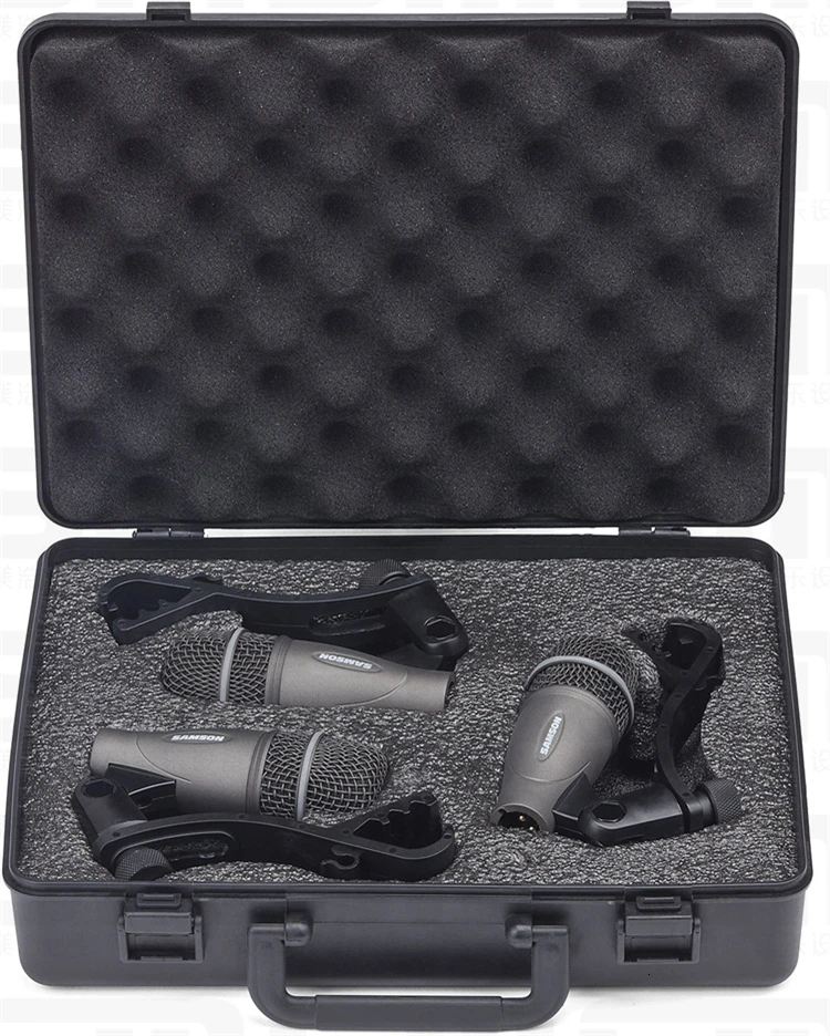 

Samson Dk703 3-piece Swivel-style Microphone Kit 3 Pieces Q72 Mic+swivel Mount For Snare Drum And Toms Performance And Recording