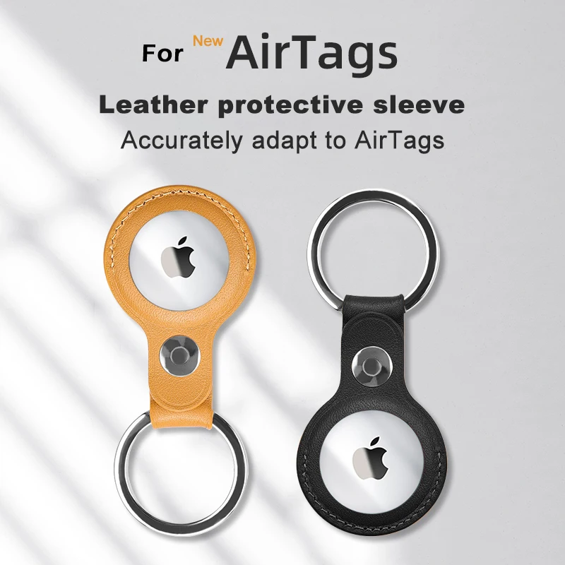 

UTOPER Luxuriouy Leather Protective Case For Airtag Cover Hangable Keychain Locator Tracker Case For Apple airtags