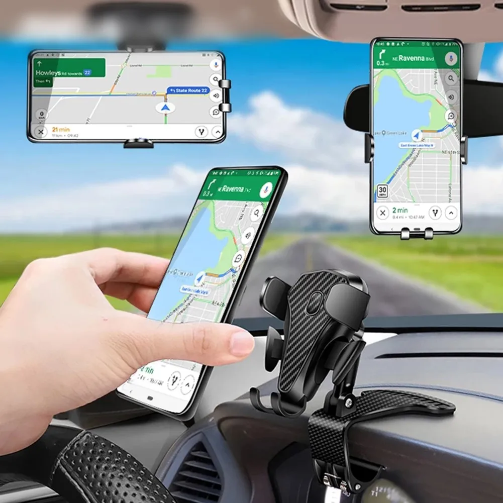 

360° Clip Sucker Car Phone Holder Mount Stand GPS Telefon Mobile Cell Support For IPhone 13 12 11 Pro Max X 7 8 Xiaomi Huawei