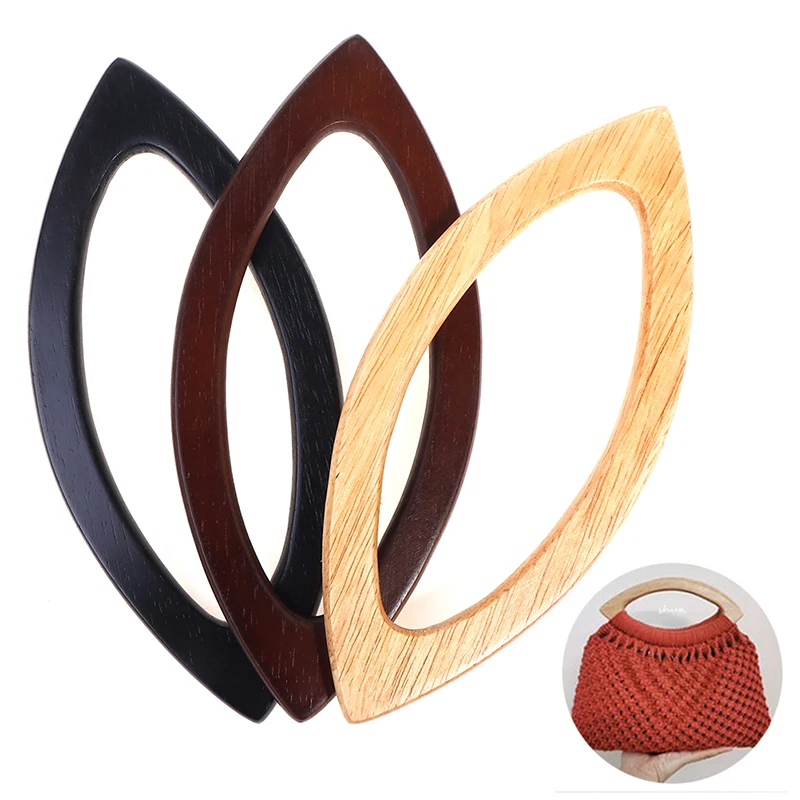 

DIY Handbag Accessories Solid Wood Big D Shape Bags Handle Wooden Purse Frame Hanger Wooden Bag Handle For Sewing Crochet Bags