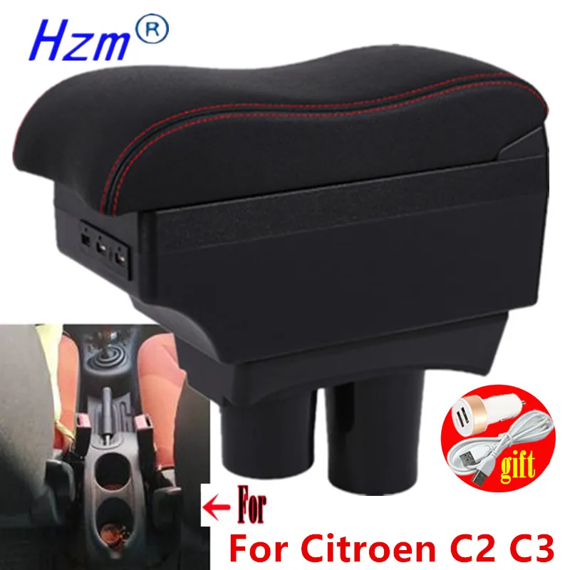 Подлокотник для Citroen C2 подлокотник C3 аксессуары модификации с USB и светодиодами |