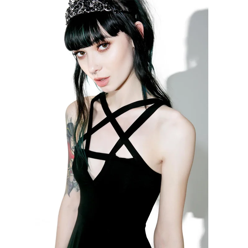 

Sling Dress Sexy Slim Bodycon Robes Black Kawaii Streetwear Fashion Mini Temperament Ladies Clothing Vestidos Summer Woman