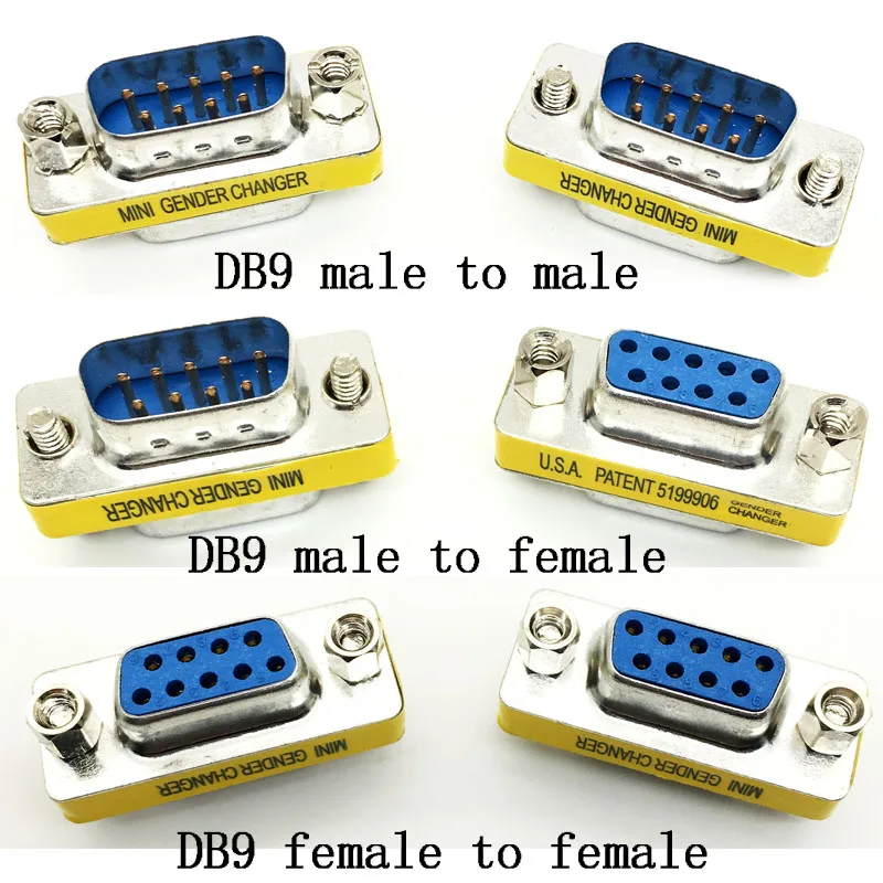 Мини переходник DB9 последовательный разъем Папа папа RS232 разъемы Мама