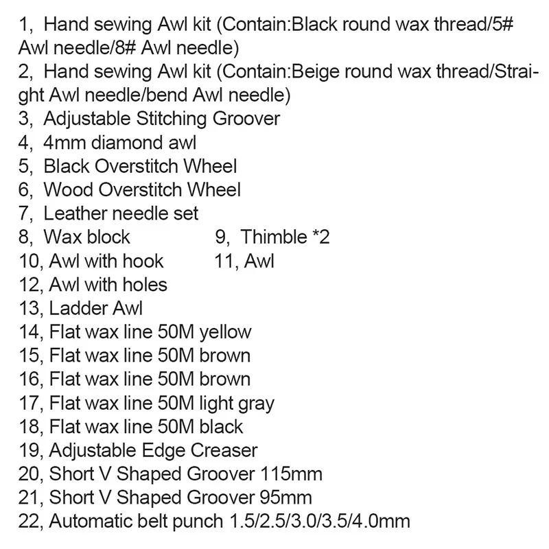 

Leather Craft Sewing Kit, Edge Crease with Punch DIY, Flat Wax Line, Stitched Grover, Diamond Cone, Hand Sewing Cone Kit