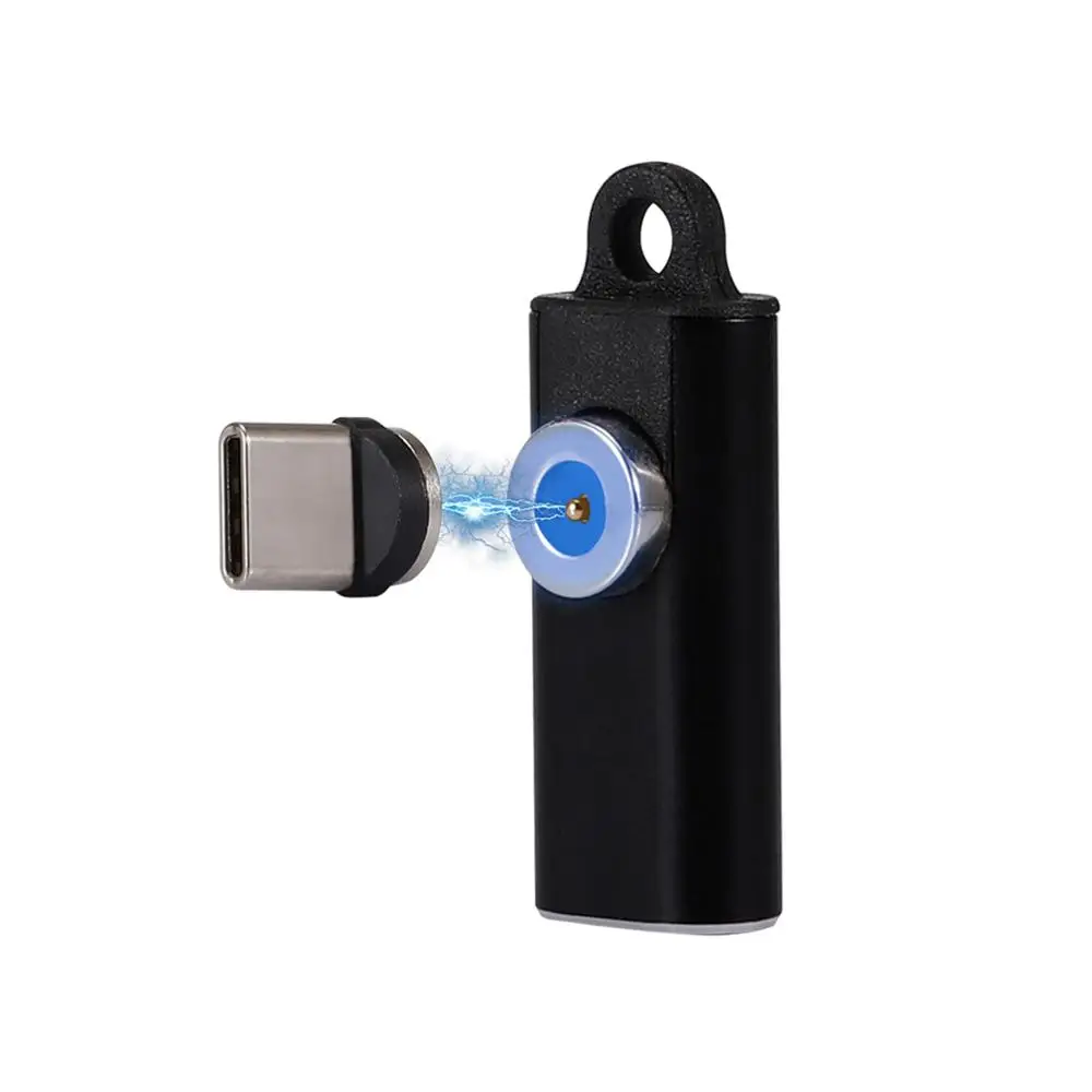 

2.4A Type-c MicroUSB 2 in 1 Magnetic Cord Support Fast Charge Converter Elbow Charging Cable With LED Status Light Charger Wire