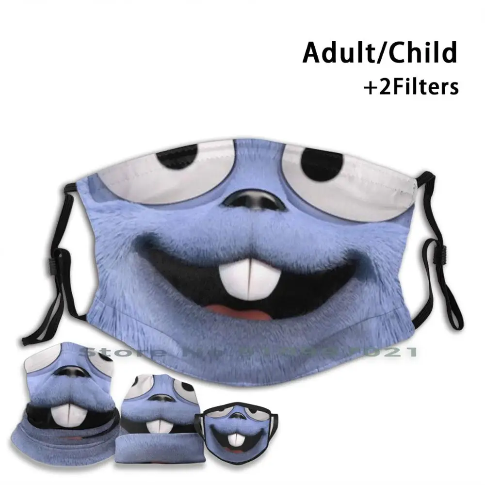 Леминг! Non-одноразовая маска для лица Pm2.5 фильтры детей и взрослых Lemmings Grizzy