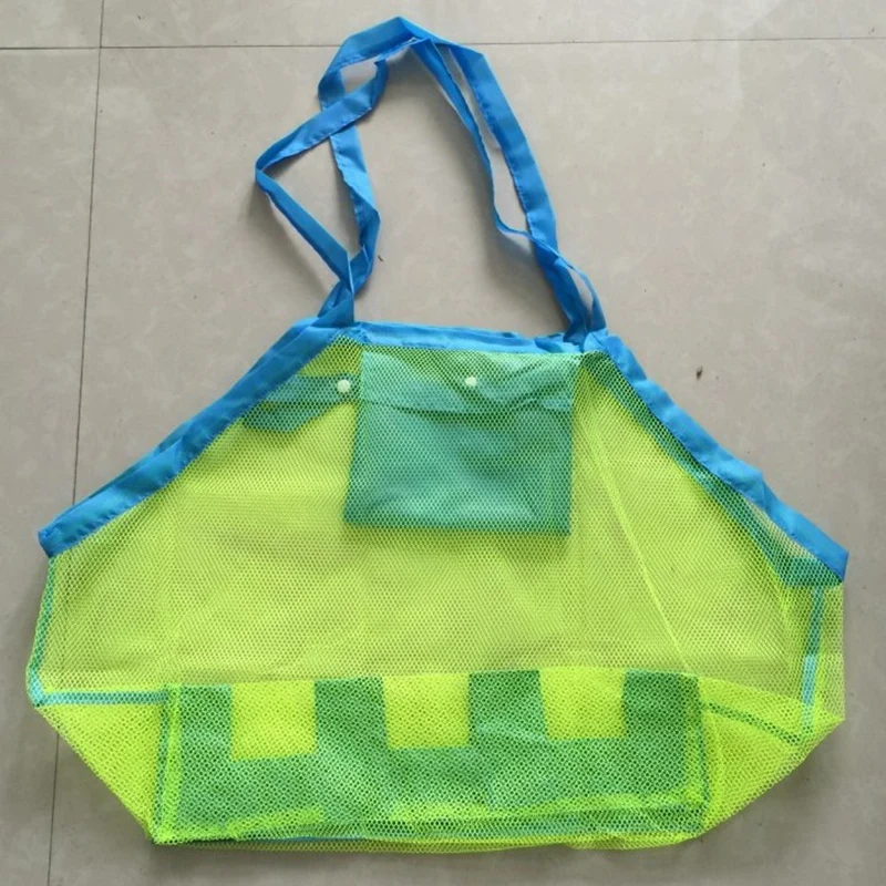 

Kids Baby Toys Beach Bag Large Mesh Storage Bags Toy Beach Sand dredging Tool Children Shoulder Storage Bag Women shopping bag