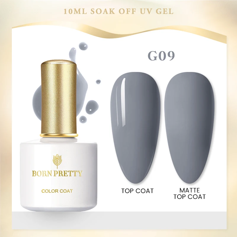 

BORN PRETTY 1 Bottle Pink Grey Nail Gel Polish Colorful UV LED Gel Varnish Soak Off Nail Art Gel Nail Polish